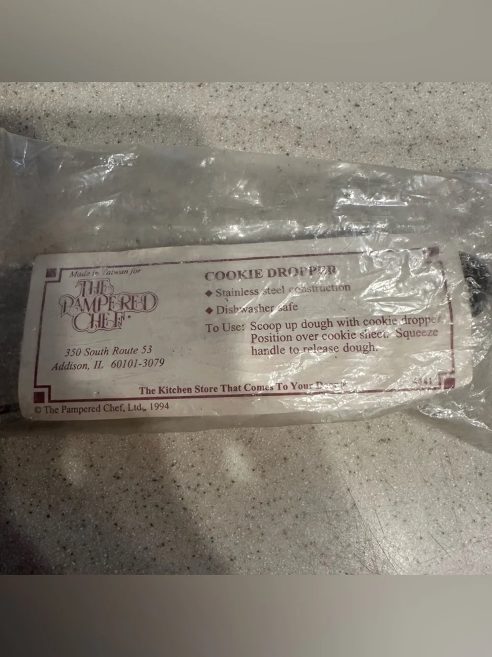 Pampered Chef Cookie dropper stainless steel NEW retired vintage
